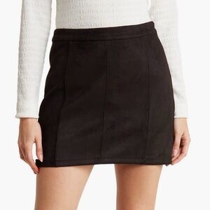 Sanctuary Suede Miniskirt - Black